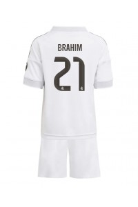 Real Madrid Brahim Diaz #21 Jalkapallovaatteet Lasten Kotipeliasu 2025-26 Lyhythihainen (+ Lyhyet housut)